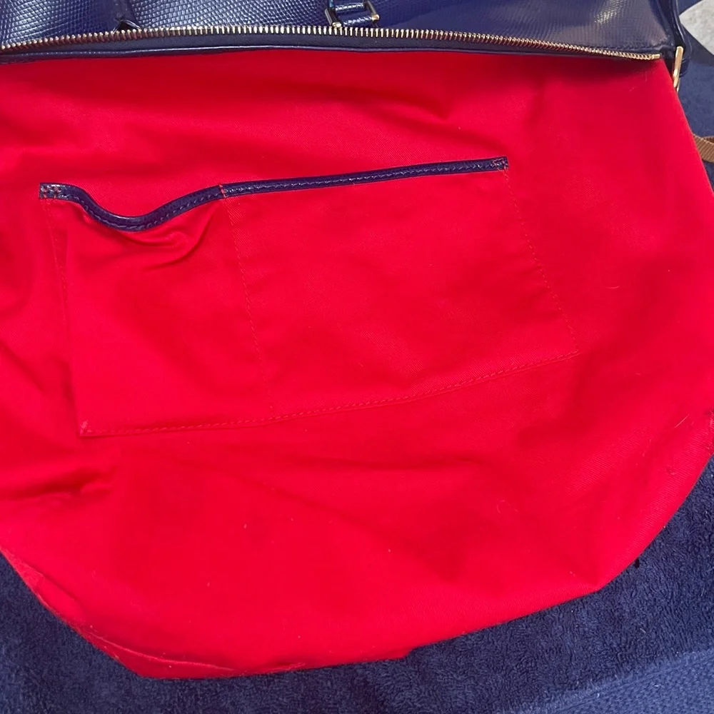 Dooney & Bourke Dark Royal Leather Large Tote - Picture 10 of 16